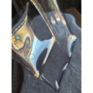 15" Square MCM Glama Glass Atomic Starburst  3 Divisions EUC